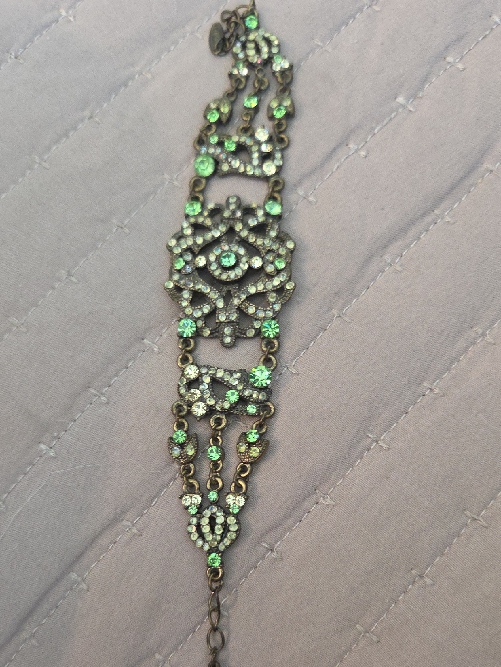 Really Nice Vintage-VCLM Green Crystal Bracelet - Women Jewelry